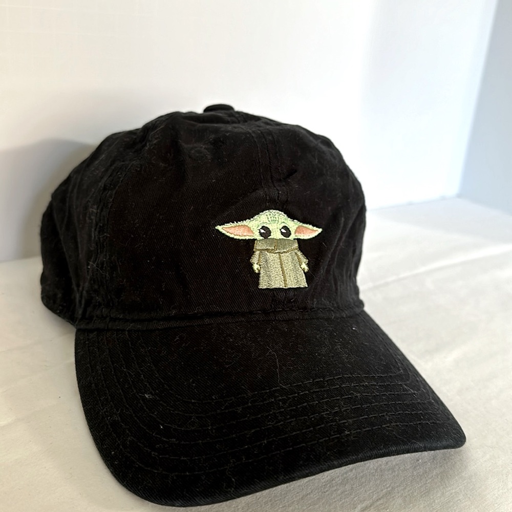 Star Wars official Mandalorian embroidered black cloth hat cap fully adjustable.